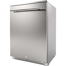 24 Inch Outdoor Beverage Refrigerator, 140 Can Built-In Beverage Fridge with 21-Inch Shallow Depth, 26F Sub-Zero Fridge, Dual-Fan Cooling, Full SUS304 for Patio & Outdoor Kitchen