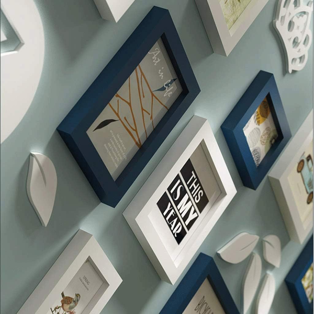 WEHISFD Photo Wall Small Fresh Solid Wood Frame Combination Three-dimensional Hanging Decoration Background(D)