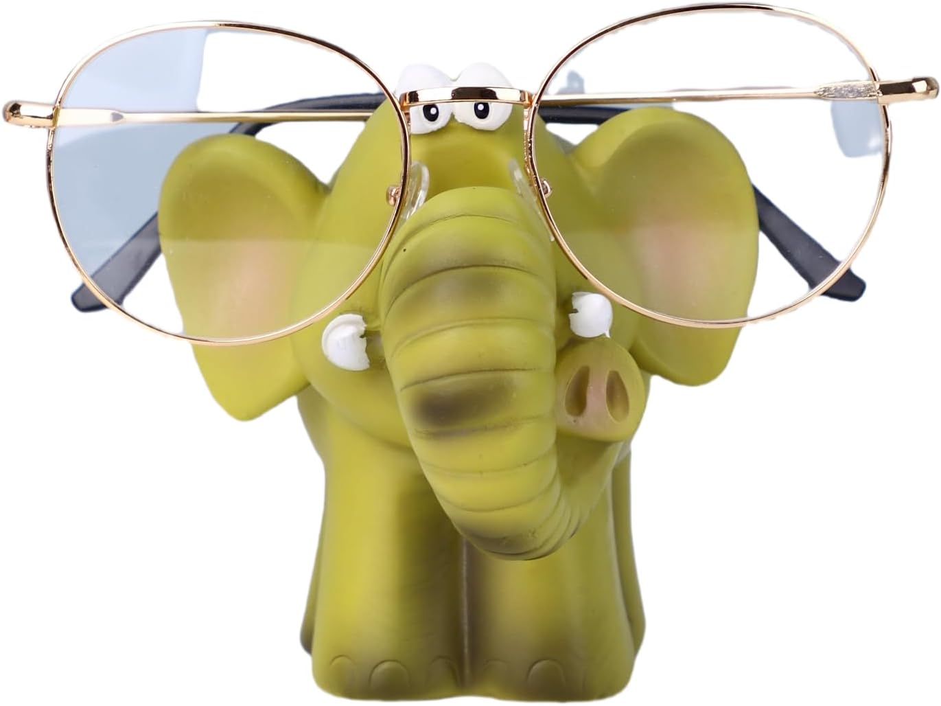 Cute Adorable Elephant Eyeglass Holder – Eco-Friendly Resin Glasses Stand for Desk, Nightstand & Bathroom – Ideal for Animal Lovers & Unique Home Decor