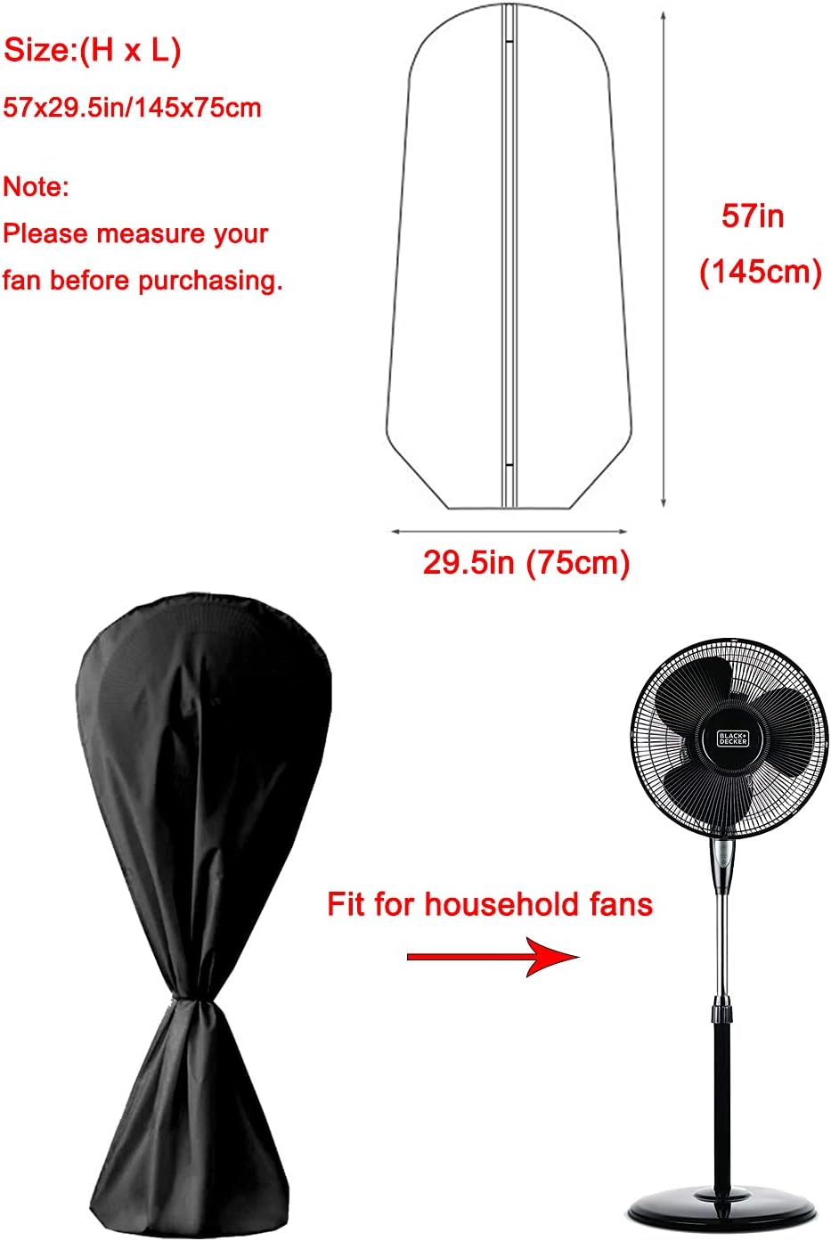 Buy UCARE Fan Cover 420D Heavy Duty Oxford Fan Dust Cover Waterproof