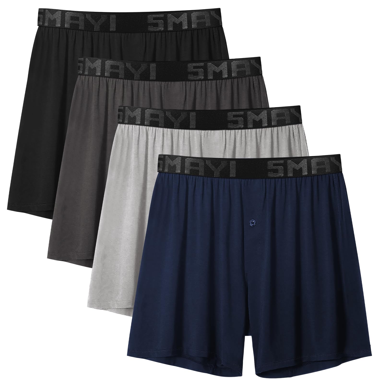 5MayiMens Boxers Underwear Man Cotton Boxers for Men Boxer Shorts 4 Pack XL