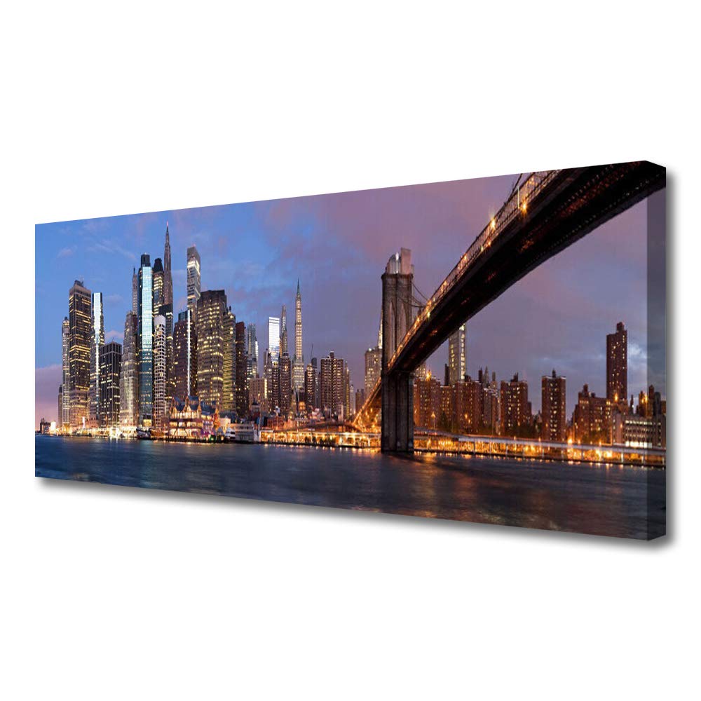 Toile imprimée 125x50cm d'un pont en ville pour décoration murale