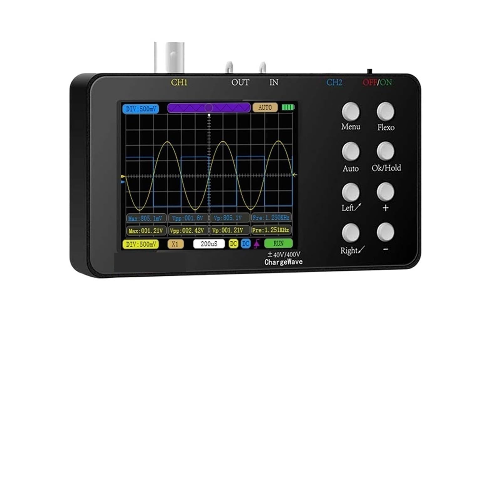 Oscilloscopi da laboratorio, Oscilloscopio digitale portatile Frequenza di campionamento 50M Larghezza di banda analogica 10M Riparazioni del cellulare Misurazione della forma d'onda corrente 6A,Misu