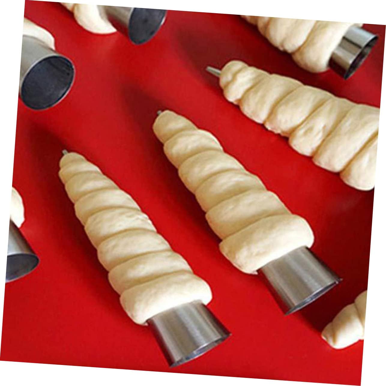 Hemoton 10pcs Stainless Steel Croissant Molds Cone Shaped Baking Tools Making and Easy to Use Croissant Tubular Molds for Ice Cream Butter Horns and Desserts