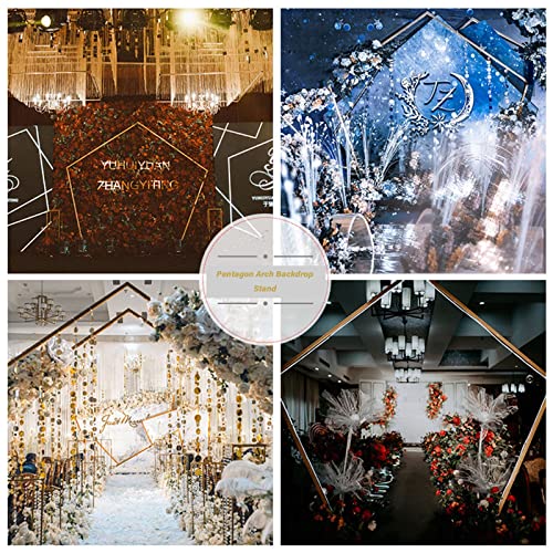 Support d'arche de mariage durable pentagonal fond de scène chic - 5