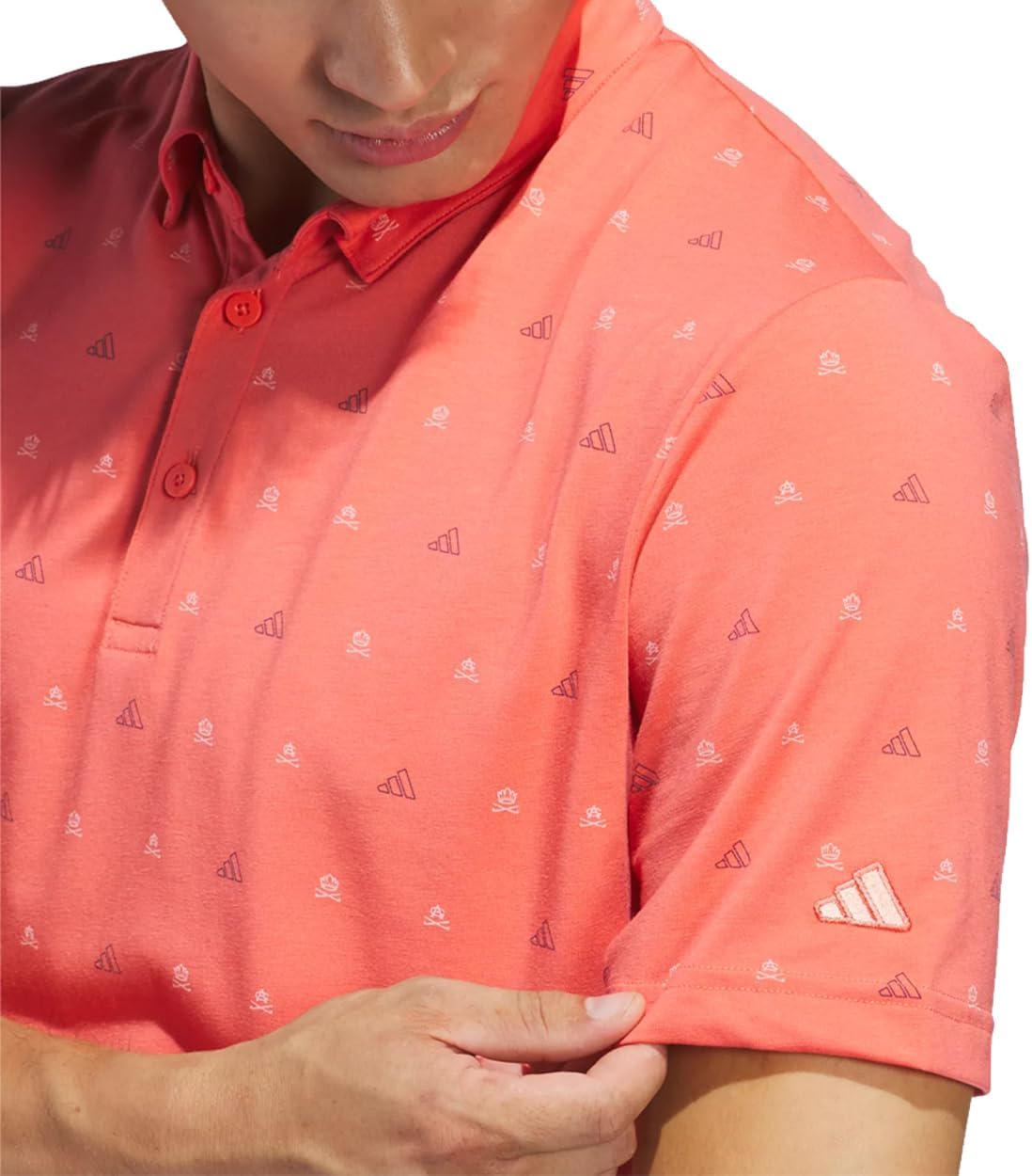 Adidas Mens Go-to Mini-Crest Print Polo Shirt