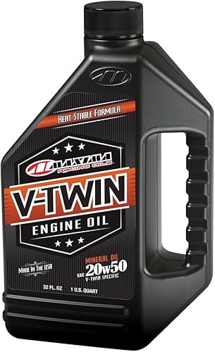 Maxima Racing Oils 30-06901-4PK V-Twin 20w50 Aceite mineral para motor de 32 onzas, botella de 4 unidades