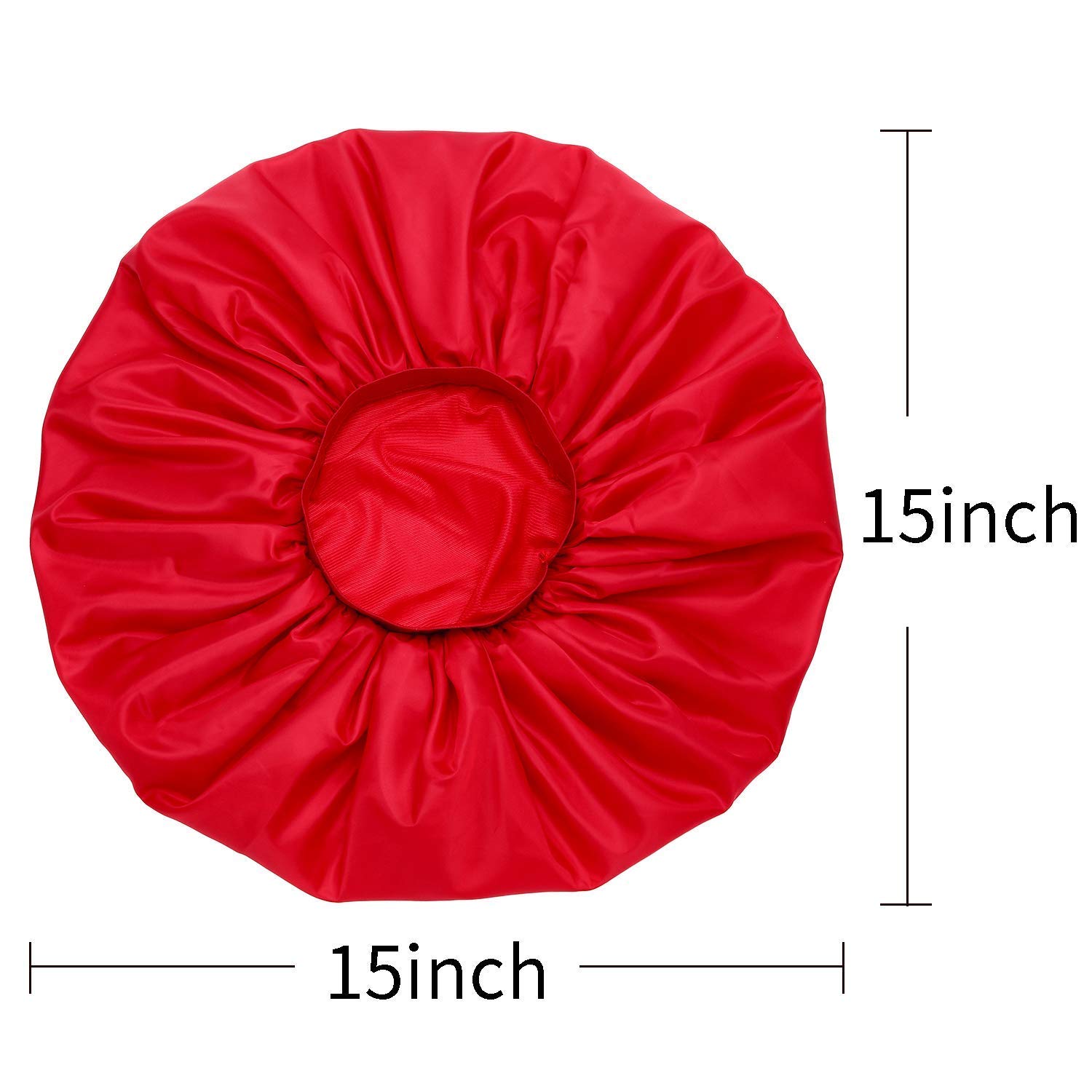 Dream Super Jumbo Night & Day Cap - Red, Satin, fabric, elastic band, cotton, holds hair in place, large, extra large, one size fits all, sleep cap, comfortable, soft material