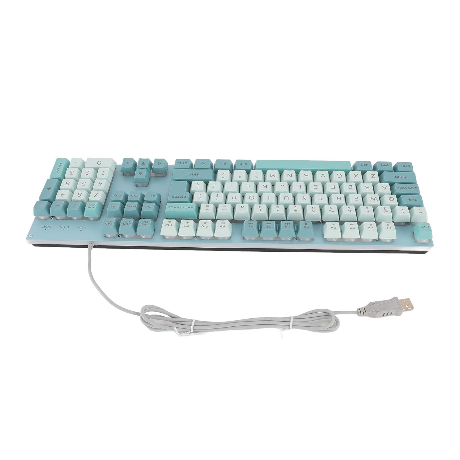 Tastiera USB Illuminata con Tastiera Cablata con Stampa di Grandi Dimensioni, da Gioco Retroilluminata per Anziani (Cielo bianco bluastro)