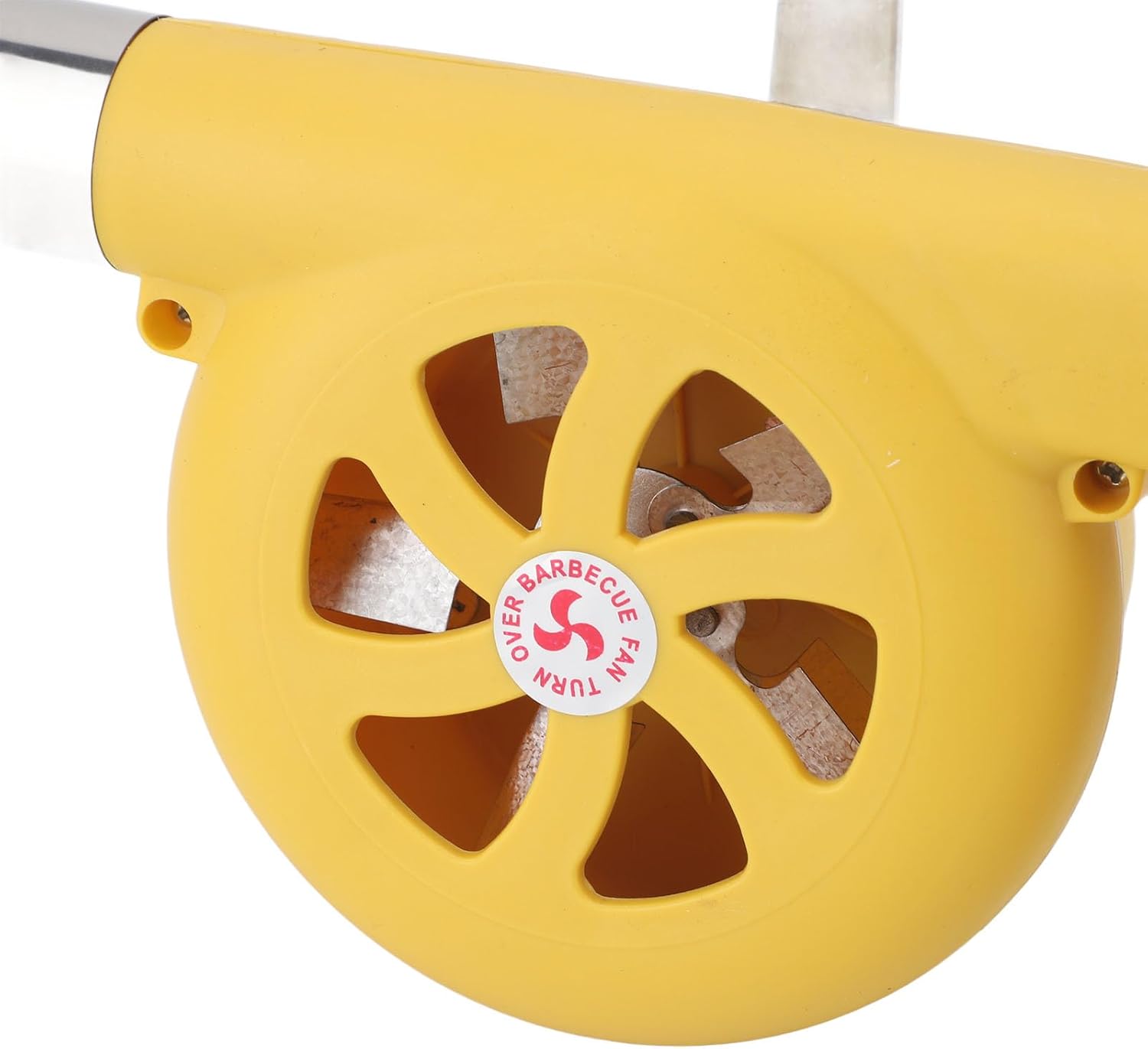 BBQ Fan, Hand Crank BBQ Fan, Barbecue Air Blower, Portable Fire Bellows for Outdoor Picnic Camping Cooking Barbecue Charcoal Grills Stove Accessories (Yellow)