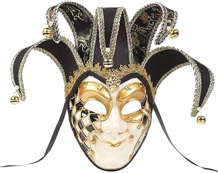 Venetian Comedy Mask Clown Mask Cosplay Mask Mask for Party Halloween Black