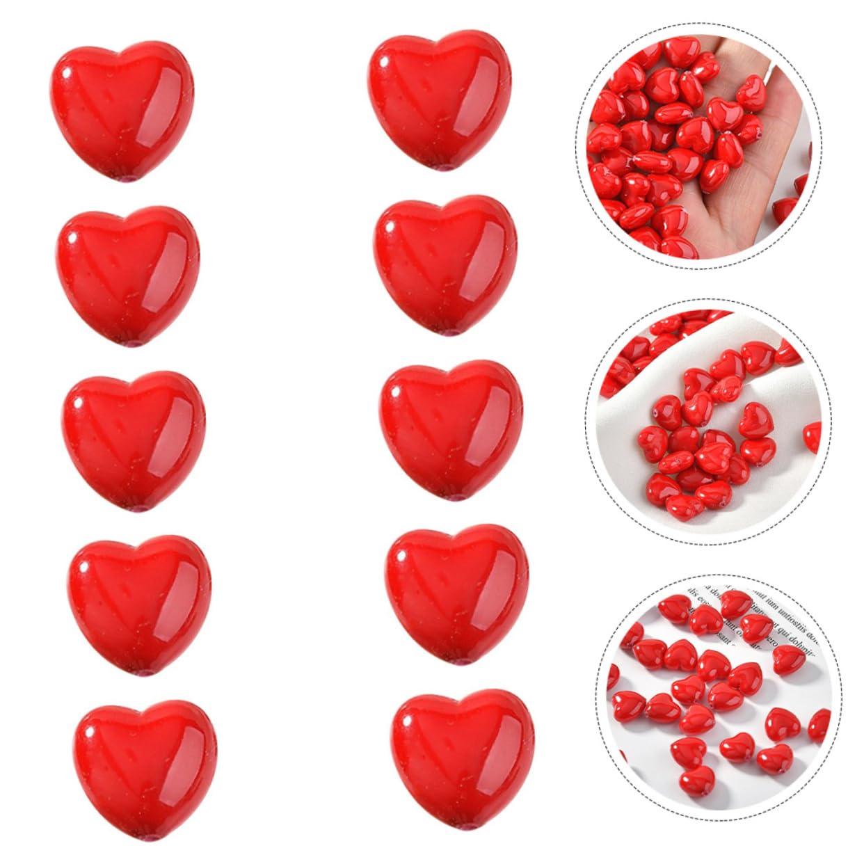 Ipotkitt 20 perline distanziali sfuse in silicone in 10 colori, per cucito, in gomma, per fai da te, portachiavi, cordino, gioielli, decorazioni