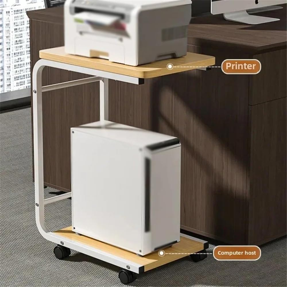 Stampante Piedistallo Ripiano porta stampante con ruote Supporto for computer da tavolo rimovibile Organizer ufficio multifunzionale(Nero)