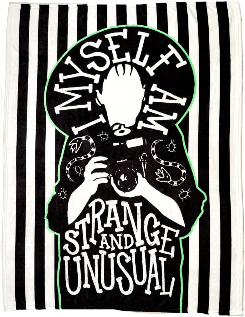 Collectibles Beetlejuice Halloween Lydia Throw Blanket, Super Soft Cozy Plush Bedding, 46" x 60", (Officially Licensed Product)