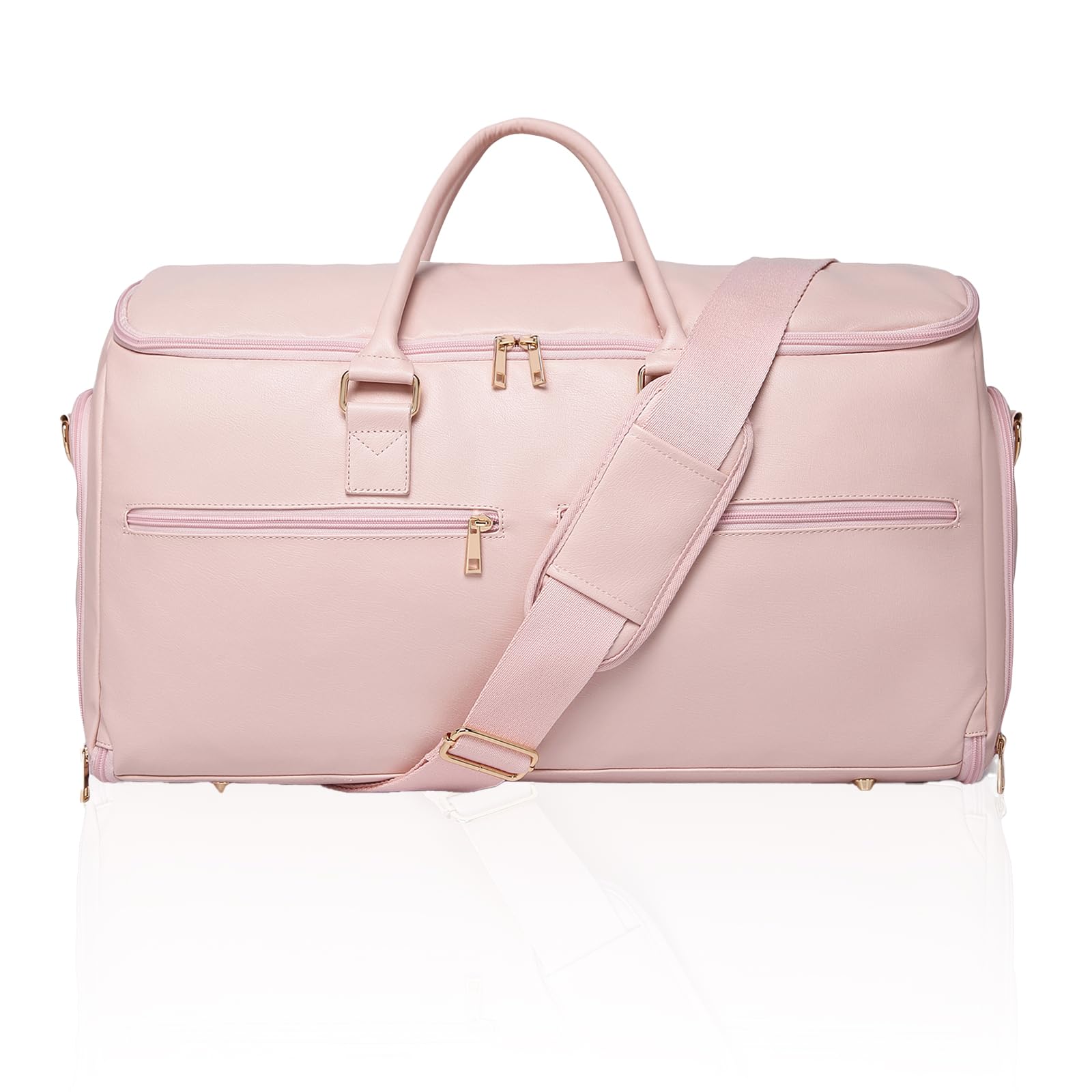seyfocnia Convertible Travel Garment Bag, Carry On Garment Bag for Women, 2 in 1 Hanging Suitcase Suit Business Travel Bag Weekender Bag, Pink