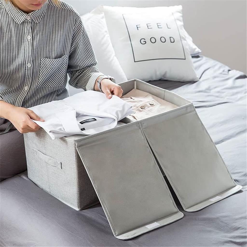 2 Pezzi Organizzatori Pieghevoli per cassetti Scatola portaoggetti per la casa Abbigliamento Intimo Organizzatore Calzini in Tessuto Organizzatori per cassetti Sciarpa (Grigio 27,5 * 28 * 20 cm)