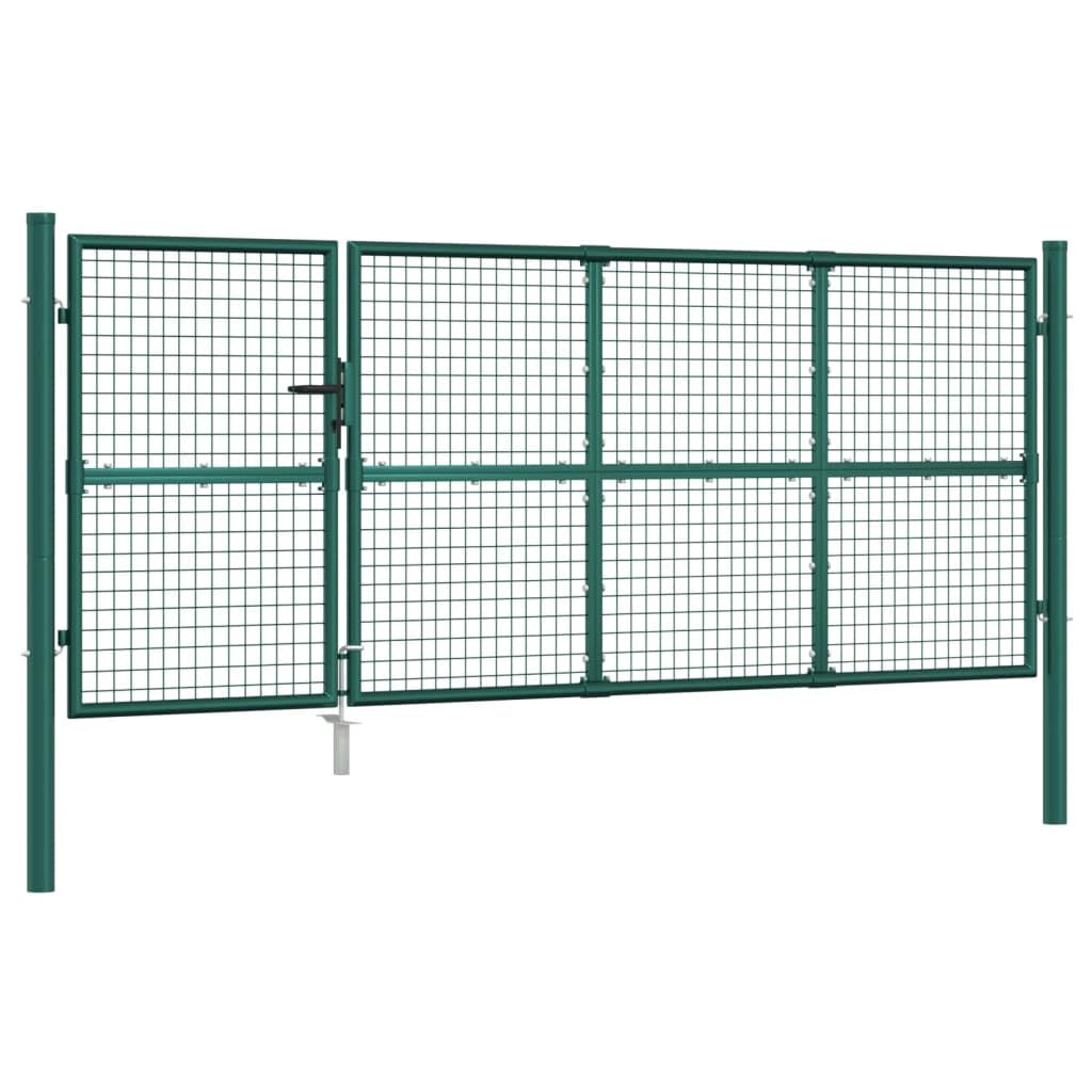 Cancello da Giardino in Rete Verde 350x175 cm Acciaio Zincato-HOME