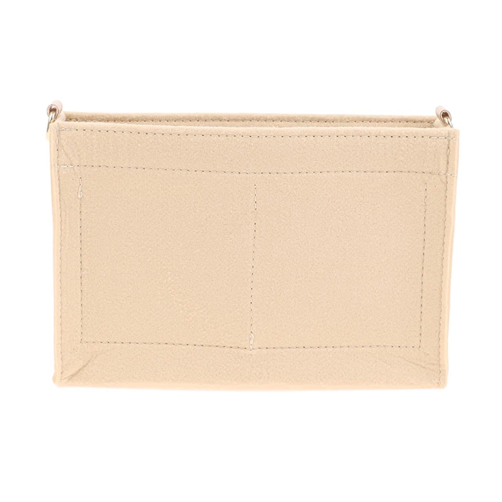 3 Stück Filztaschen-Organizer-Einsatz, Filztaschen-Geldbörsen-Einsatz-Organizer mit Kette, Make-up-Taschen-Einsatz FüR Damen(Khaki)