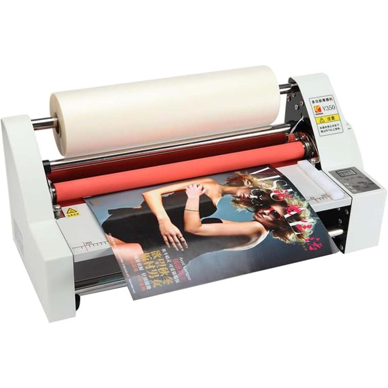 Macchina per Plastificare Professionale 13 Pollici, Laminatrice a Caldo e a Freddo con Doppio Riscaldamento, Controllo Elettronico di Temperatura, Ideale per Scuola, Studio Grafico e Ufficio