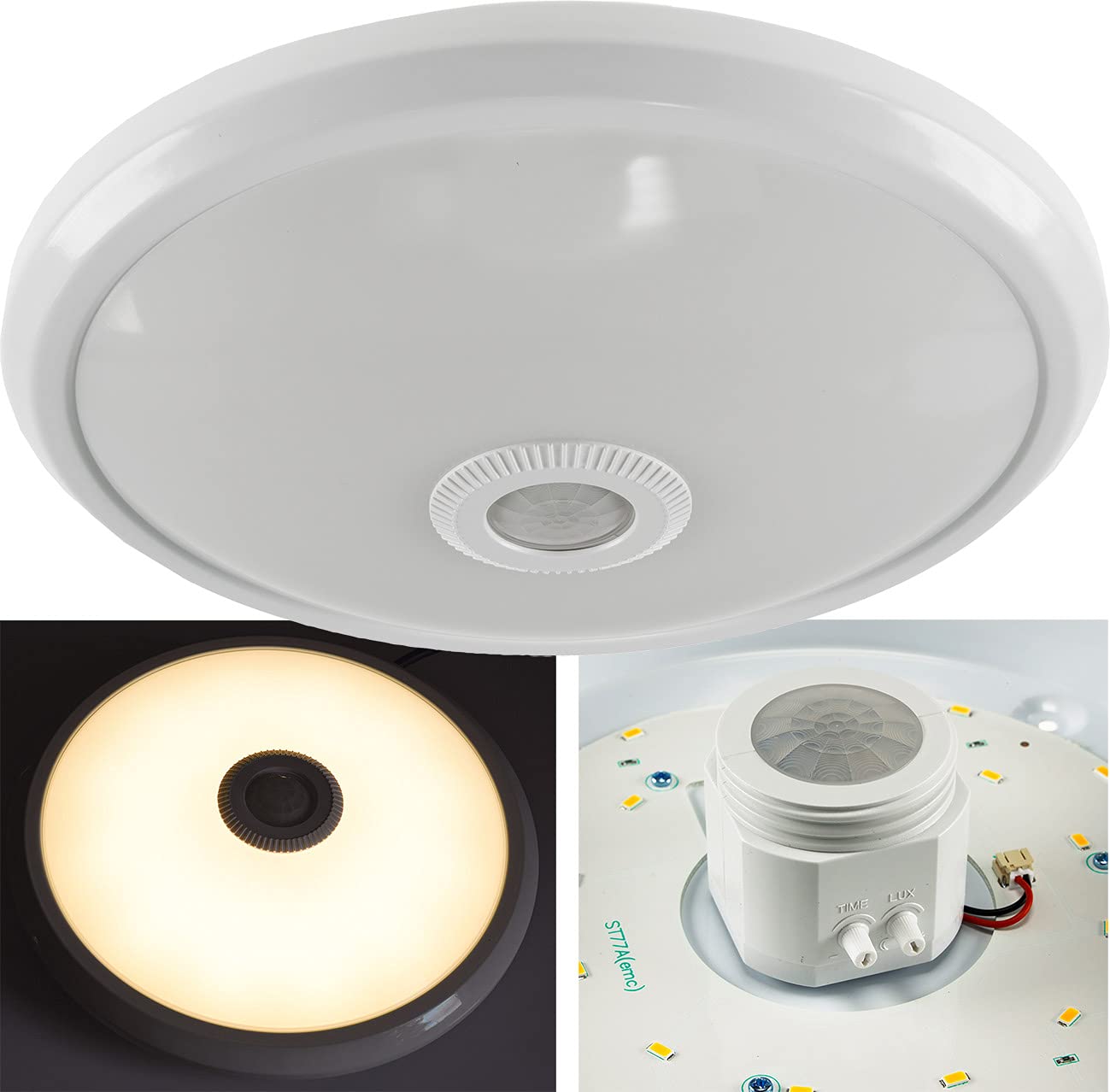 Letlit LED plafondlamp met bewegingssensor binnen, 18W 1800LM