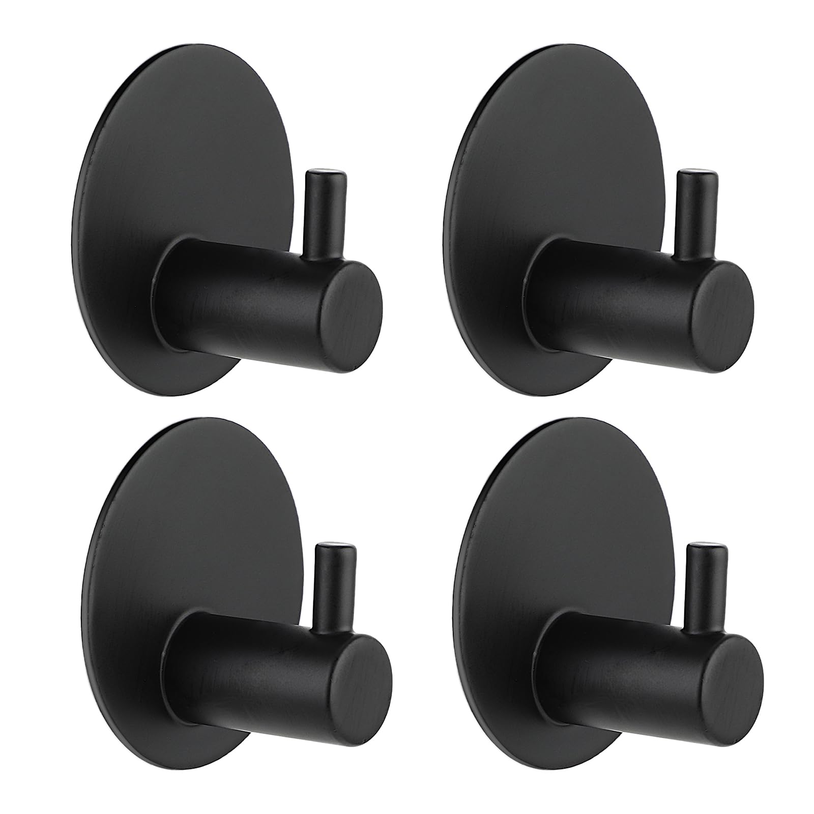 COMNICO4 Pack Adhesive Hooks Heavy Duty Stick Towel Holder Hook Waterproof Stainless Steel Wall Hangers for Coats Keys Towel Robes Home Bathroom Kitchen Classroom Office