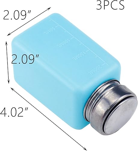 Miniatura 4 de Crapyt Botella de bomba vacía recargable de bombeo de prensa líquida, paquete de 3 (cada uno de azul, rosa y blanco) dispensador de empuje hacia