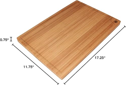 Miniatura 10 de BambooMN Tabla de cortar de bambú ranurada grabada Ohio - 17" x 11.5" x .75" - 10 unidades