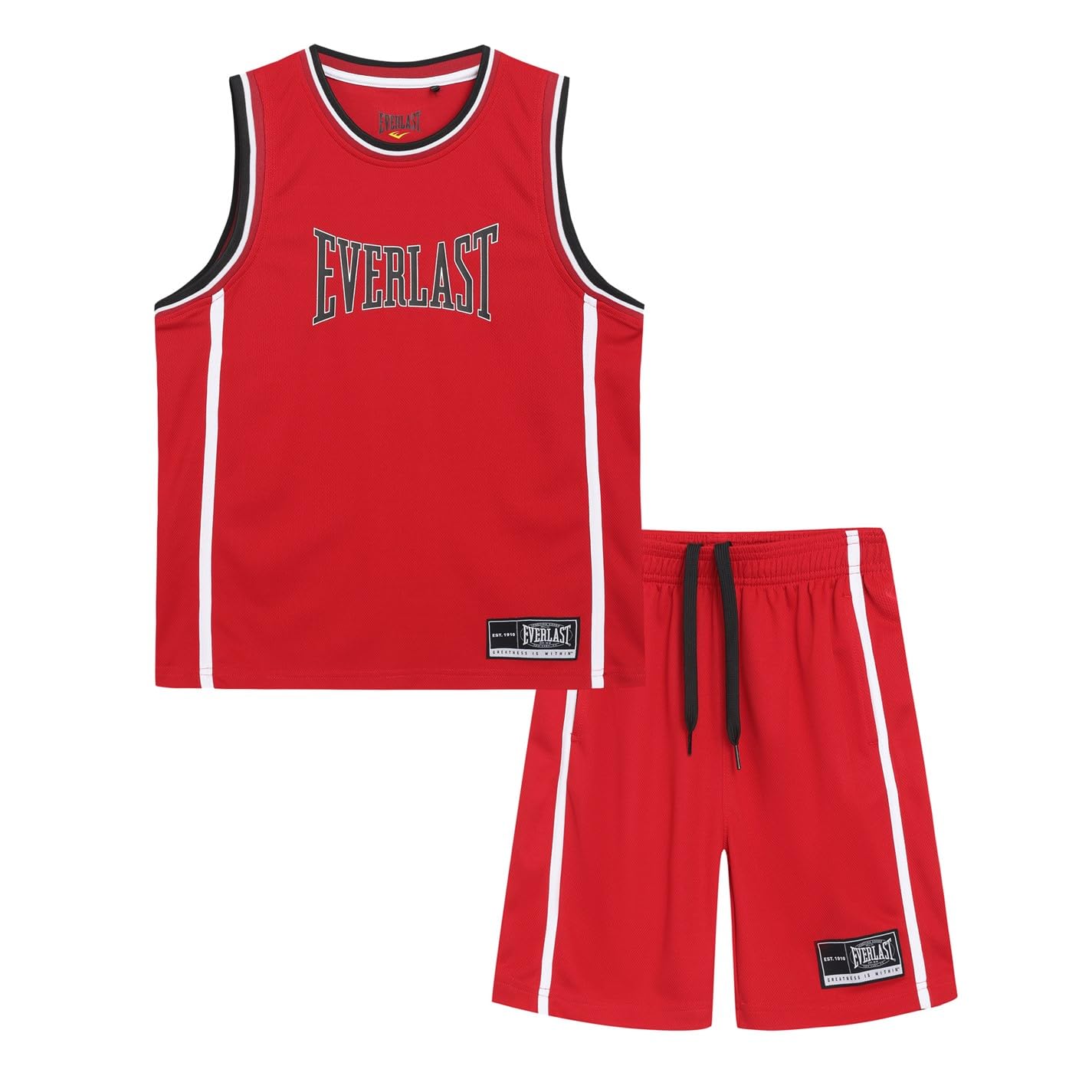 Everlast Boys Basketball Set Shorts Jersey Junior Red/Black 13 Years
