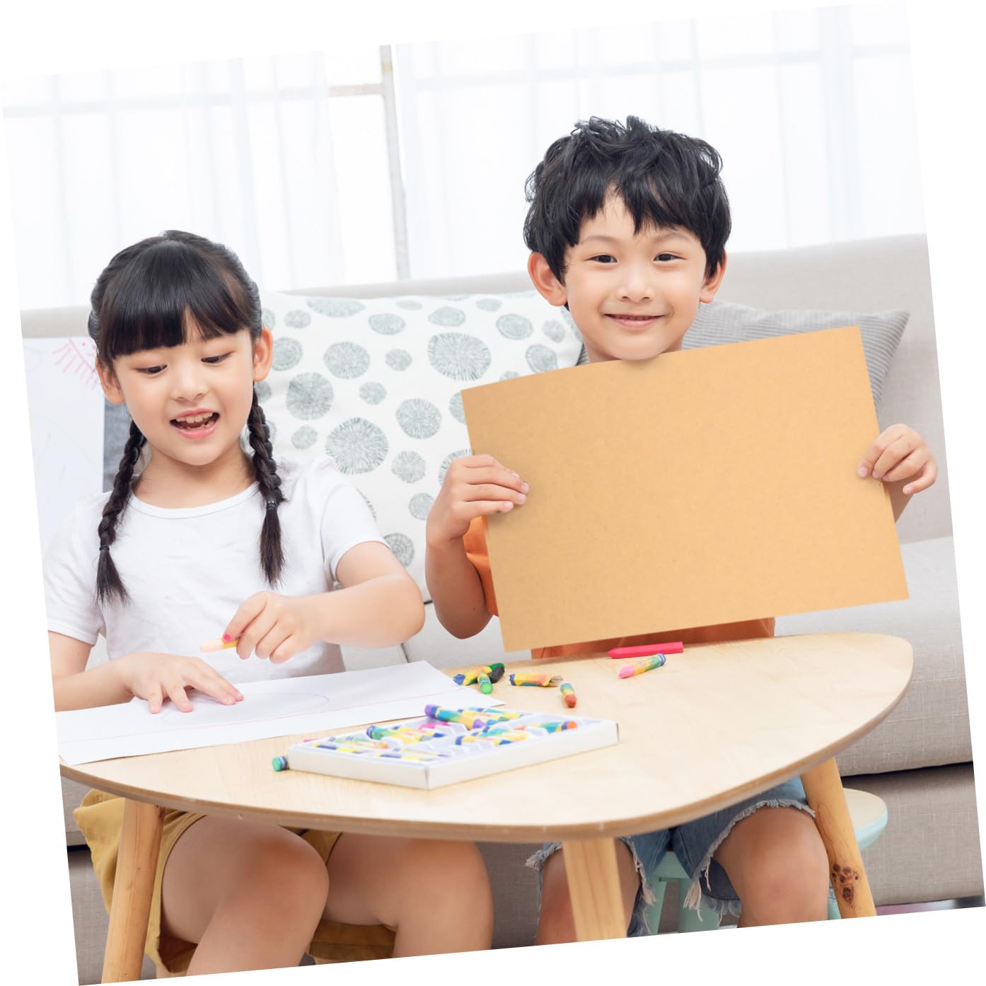 KONTONTY Papier Kraft Épais 4k 100 Feuilles 210g/m² pour Dessin Garçon et Filles Pratique Artistique École