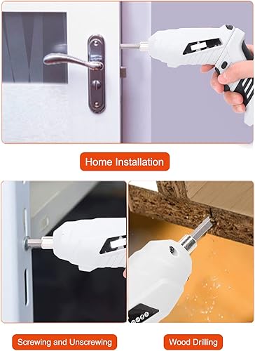 Miniatura 7 de Destornillador eléctrico, juego de destornilladores inalámbricos con 2 puntas, destornillador eléctrico de mano para reparación de perforación, kit