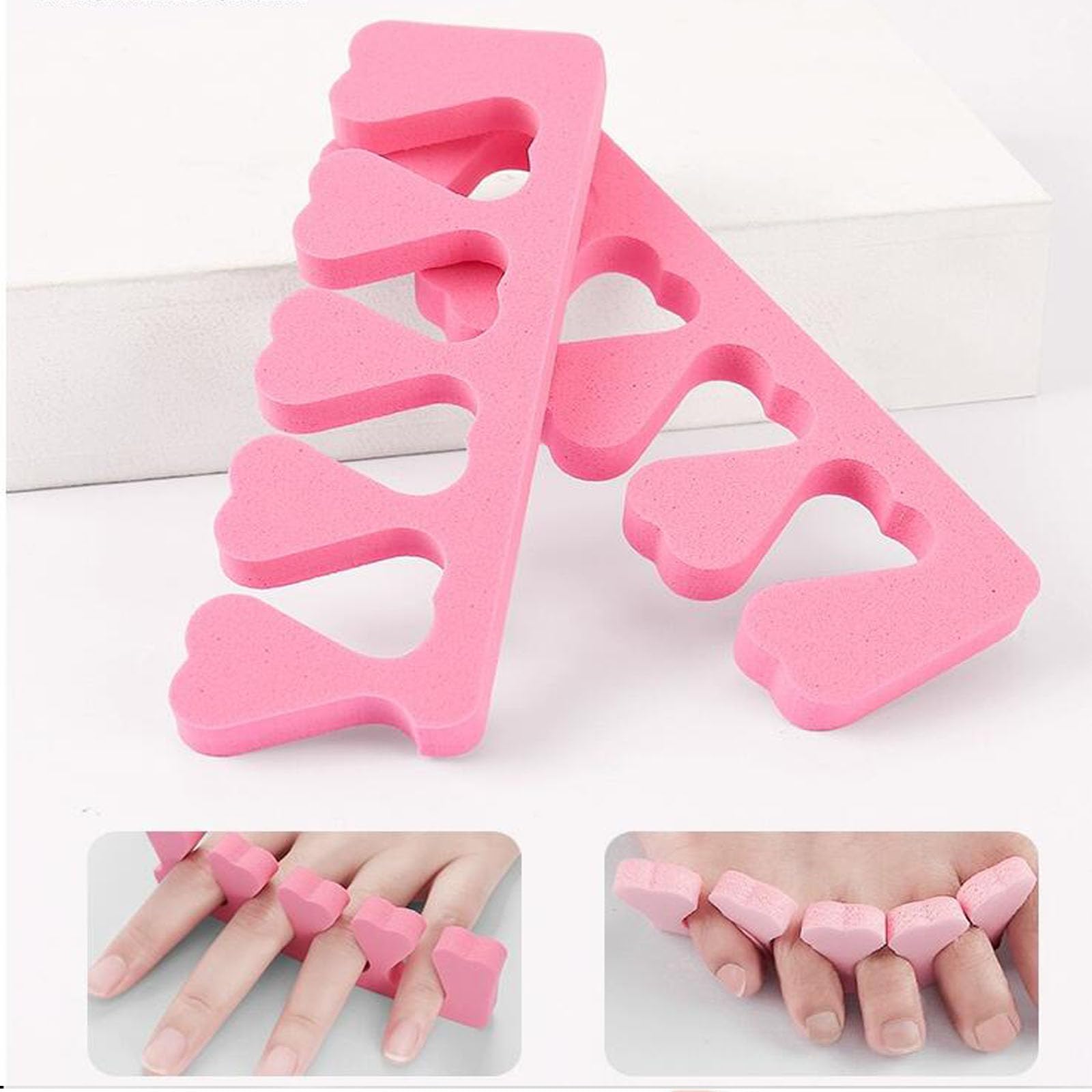 24 pezzi di pesca cuore toe divider, finger divider, unghie e toenail pad separazione, adatto per il miglioramento delle unghie, pedicure, applicazione gel, ecc. (rosa/viola)