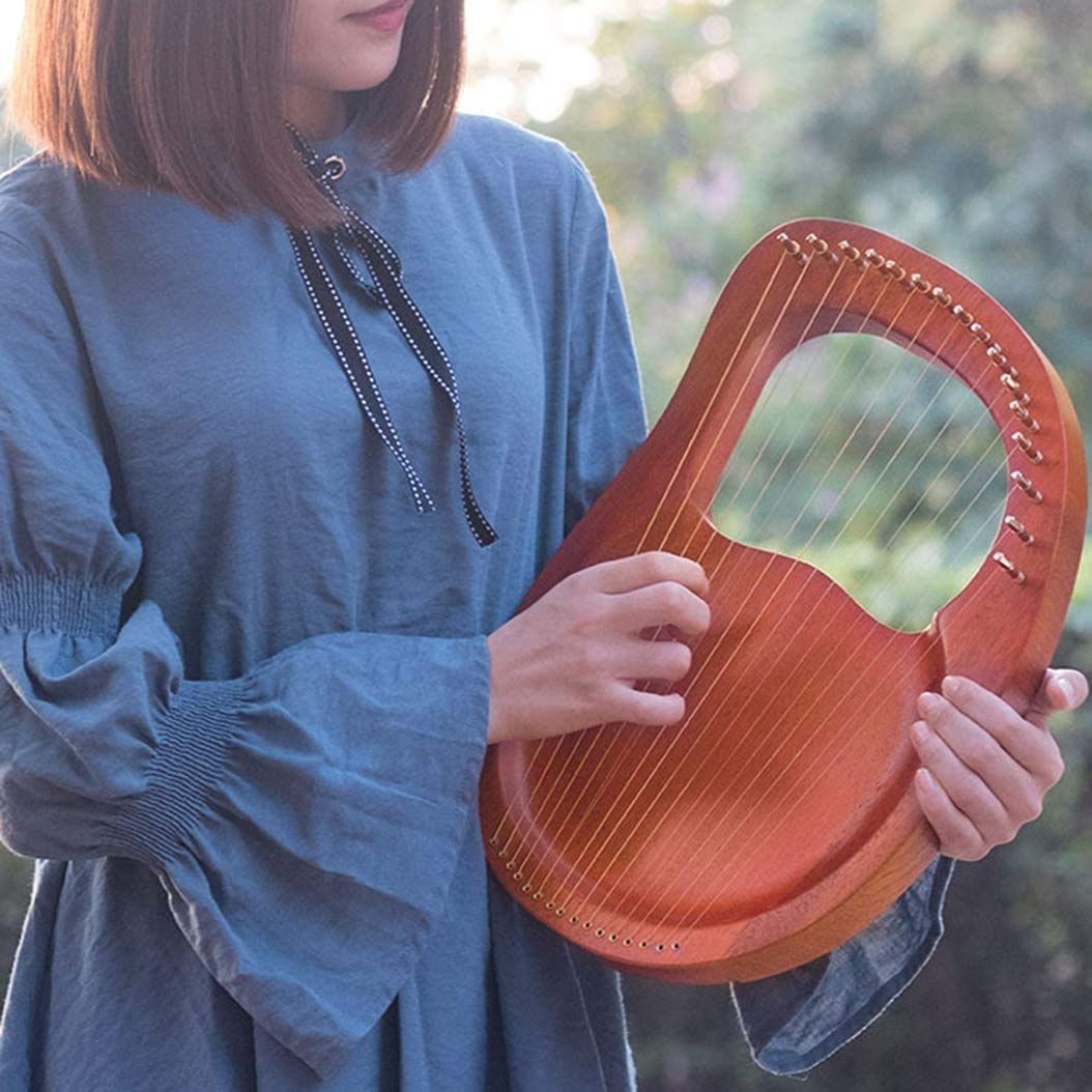 Lyre harp, 21 metalen snaren, mahonie loog harp met duurzame gig tas en tuning sleutel, muziekinstrument voor volwassenen/kinderen (Color : Burlywood Lyre harp, 21 metalen snaren, mahonie loog harp met duurzame gig tas en tuning sleutel, muziekinstrument voor volwassenen/kinderen (Color : Burlywood