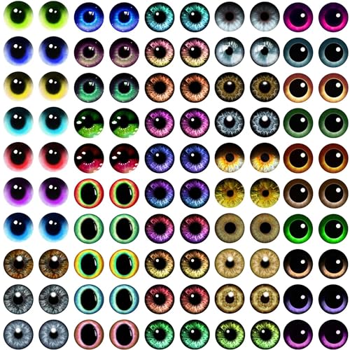 Image of 100PCS Eyes Glass Cabochon for Clay Doll Making Sculptures Props Craft DIY Findings Jewelry Making Christmas Gift