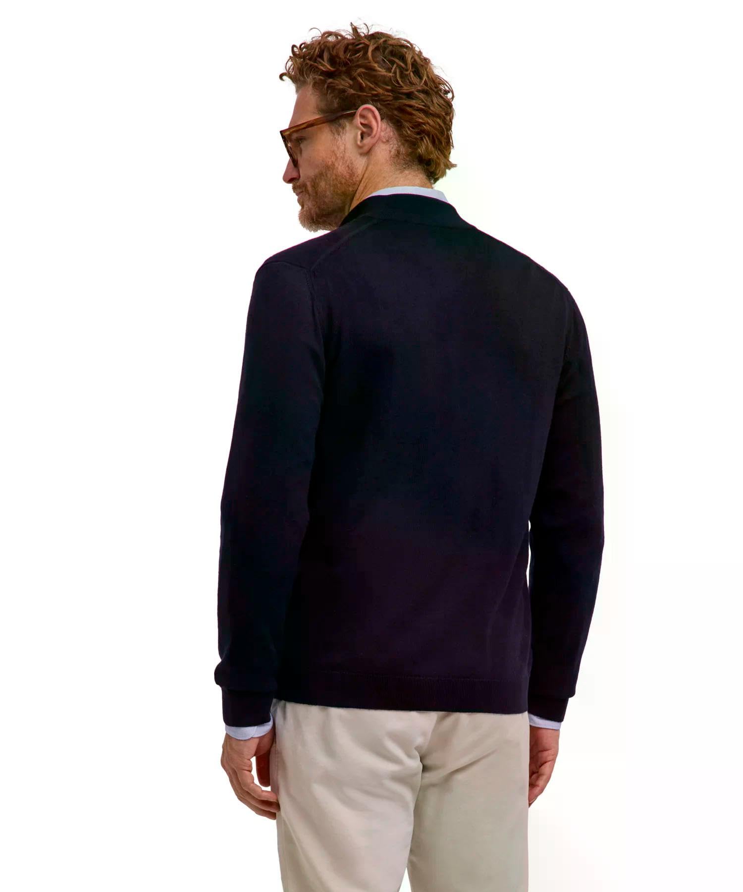 FALKE Uomo Basic New Merino Zip Maglione Cardigan Classico Morbido Elegante per Il Lavoro e Il Tempo Libero Traspirante Regolazione climatica antiodore Lana Vergine 1 Pezzo