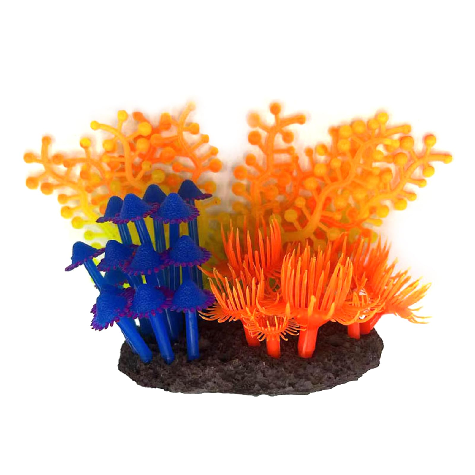 NEWFT Silicone Colorful Ornaments Silicone Fish Artificial Aquarium Simulation for Reptiles Shelter