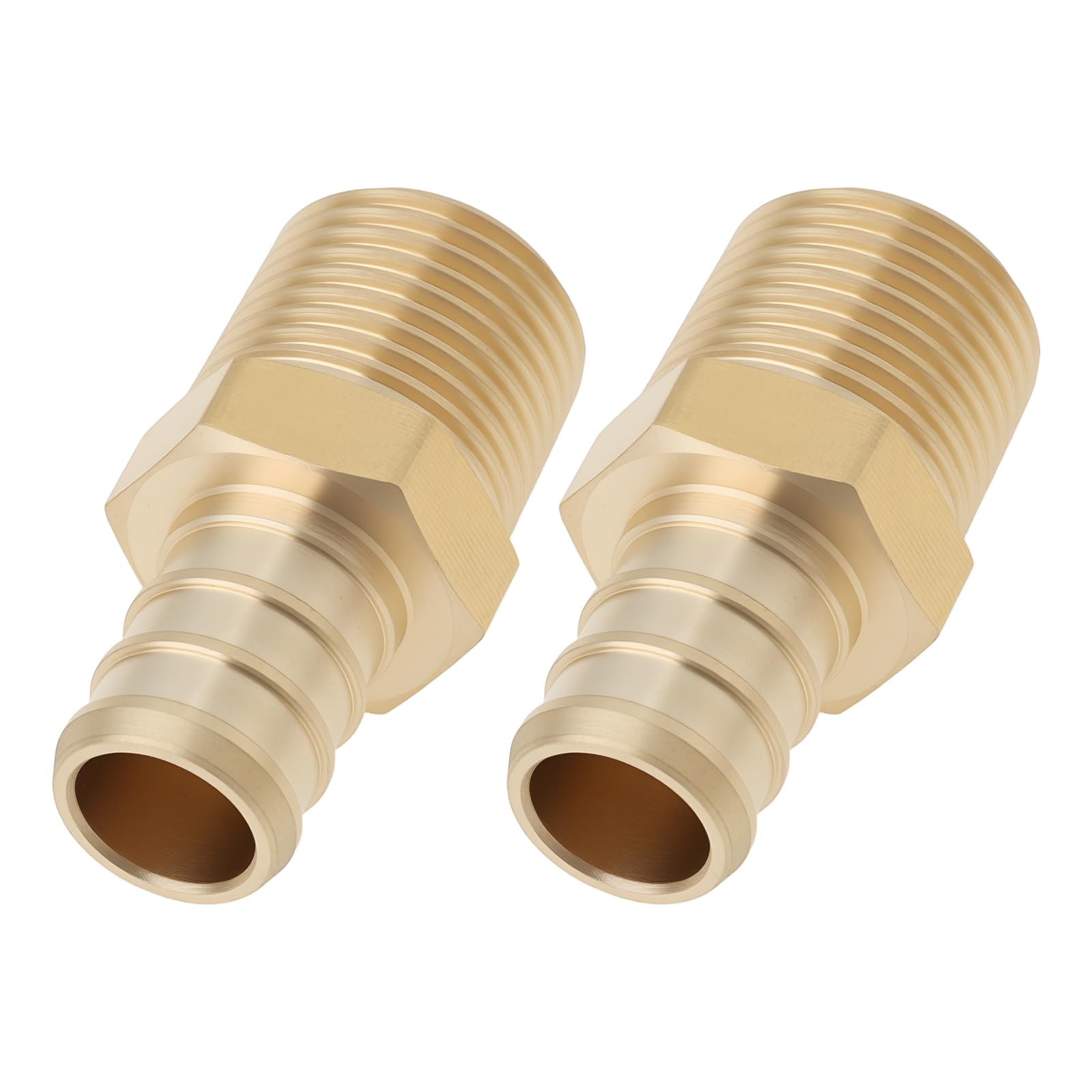 LT Easiyl 2Pcs 1/2” PEX to 3/8” NPT Male Connector Brass Hose Barb Fittings for PEX Tubing Variations, for Pneumatic and Potable Water Applications