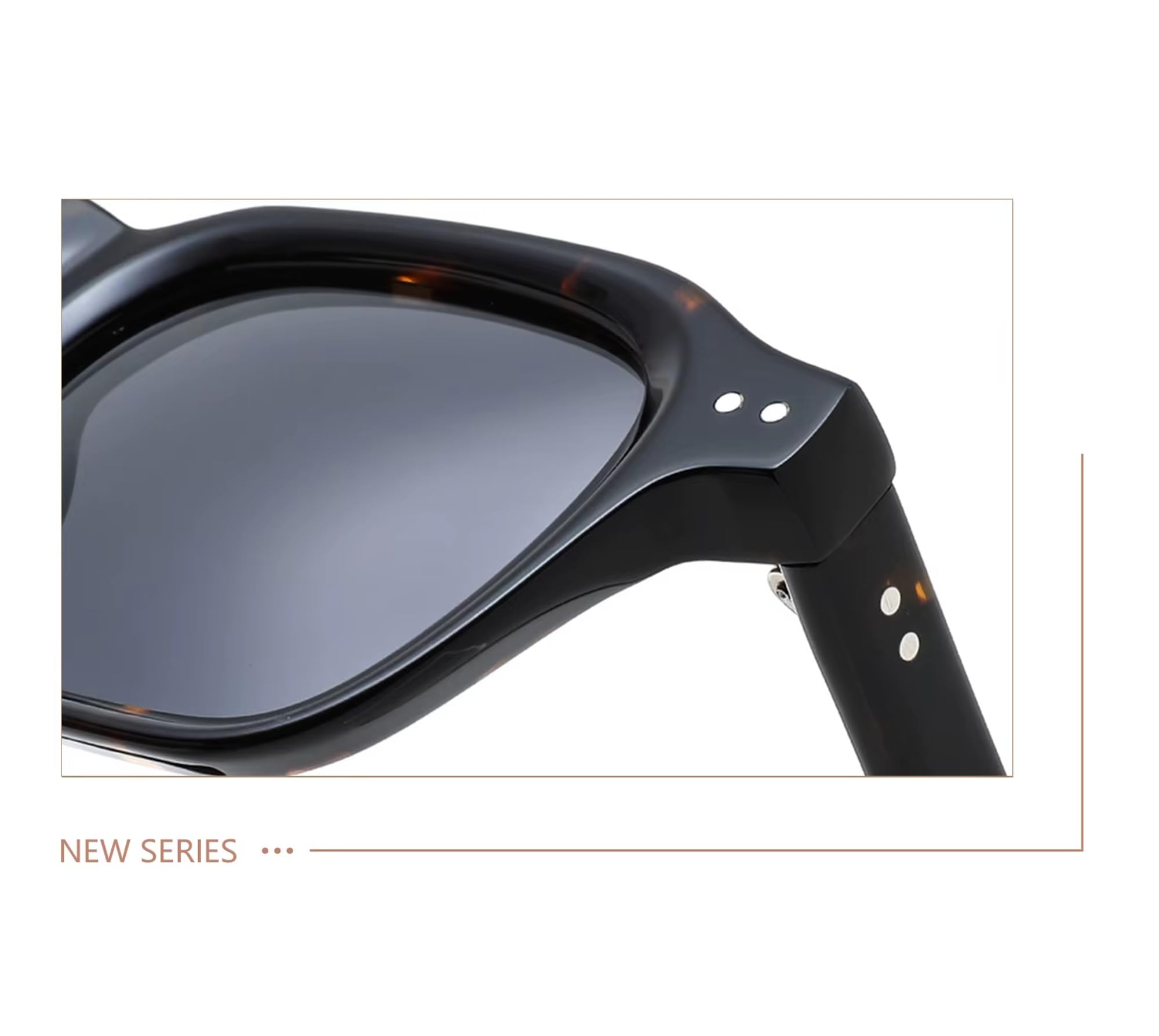 AUGEN Occhiali da sole quadrati polarizzati in acetato di alta qualità 1,10 mm HD polarizzati, lenti nere, 100% protezione degli occhi UV400, occhiali di design antiriflesso per uomo e donna (M246)