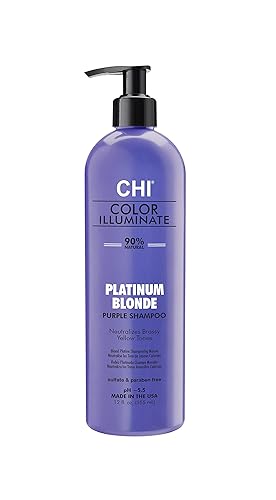CHI Ionic Color Illuminate Champú Rubio Platino 12oz, Rubio Platino, 12 onzas fluidas