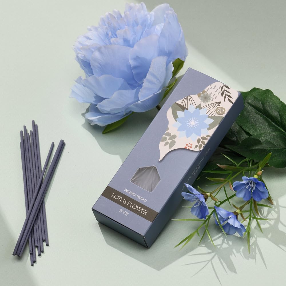 Varillas de incienso (flor de loto), 120 varillas, varillas de incienso coreano, más del 90 % de aromas naturales, calidad premium, morado