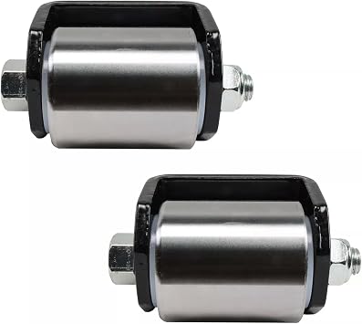 2 Pack Weld-On Heavy Duty Iron Micro Mini 2 Roller Fit for Trailers with Grease Fitting Steel Trailer Skid Wheel