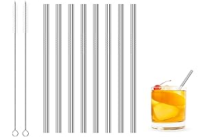 6 mm x 5.5 inch Short Metal Straws for Kids, Cocktails and Drinks