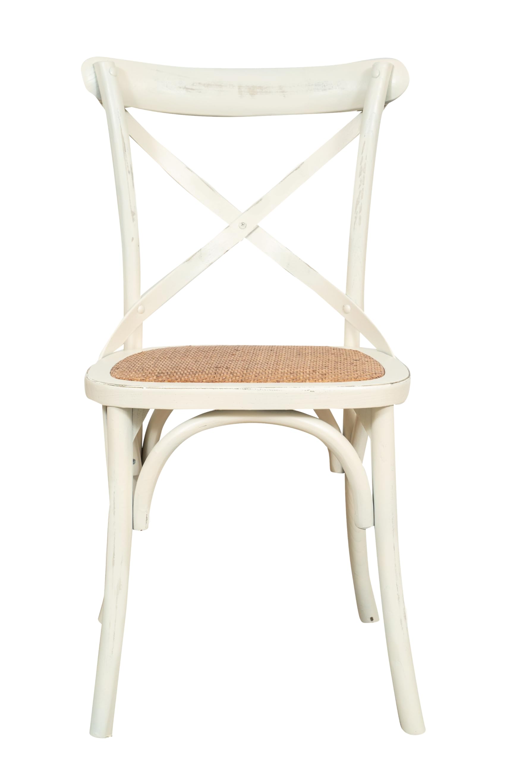 Biscottini Sedie sala da pranzo legno massello 86x42x46 cm - Sedia cucina e soggiorno in rattan - Sedie in legno da esterno e interno - Sedia legno bianca Cross