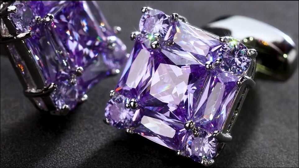 Mancuernillas brillantes para camisa de hombre en caja de regalo miniatura 7