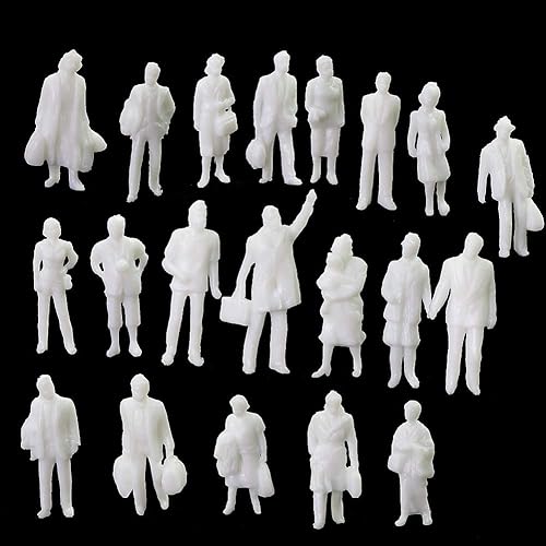 Miniatura 8 de 200PCS White Unpainted Architectural Passenger 1:87 HO Scale Model Figures Standing P8705B-200-AMUS