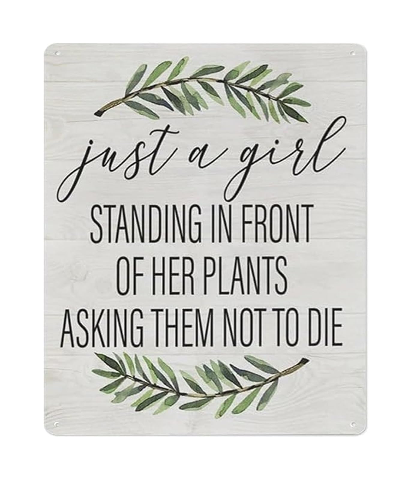 MQXFCZUX Rustic Plant Lover Quote Metal Tin Sign Standing In Front Of My Plants Funny Wall Decor for Home Office Greenhouse Gift 8 X 12 in
