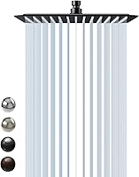 Vista 10 de SR Sun RISE - Cabeza de regadera de 12 pulgadas de acero inoxidable 304 de acabado cepillado y níquel, alta presión de agua, ultradelgada, ahorra