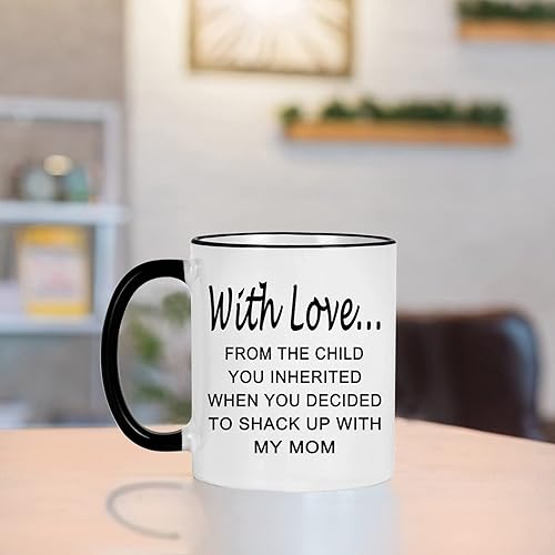 Miniatura 3 de WENSSY Regalos para padrastro, taza con amor del niño que heredaste, regalo de cumpleaños para padrastro padrastro de hijastra hijastro, 11 onzas,