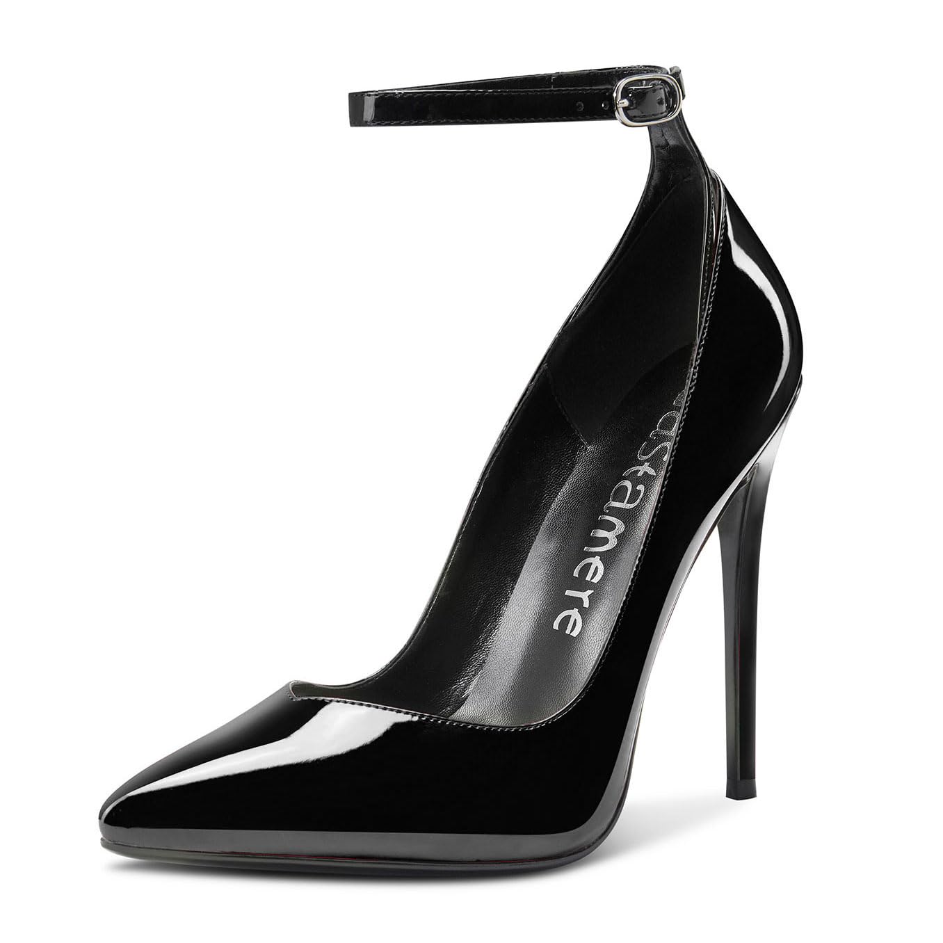 Castamere Womens Sexy Ankle Strap High Heels Pumps Elegant Pointy Toe Stilettos 12CM Heel Shoes
