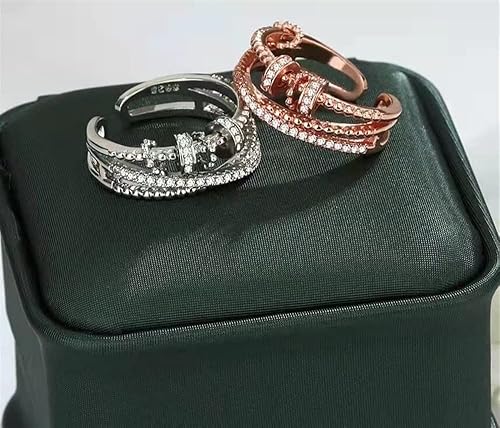 Miniatura 2 de JANSIO - Anillo Threanic Triple-Spinning, anillo Threanic Triple-Spinning, anillo Threanic Triple-Spin  Anillo giratorio dorado para la ansiedad,