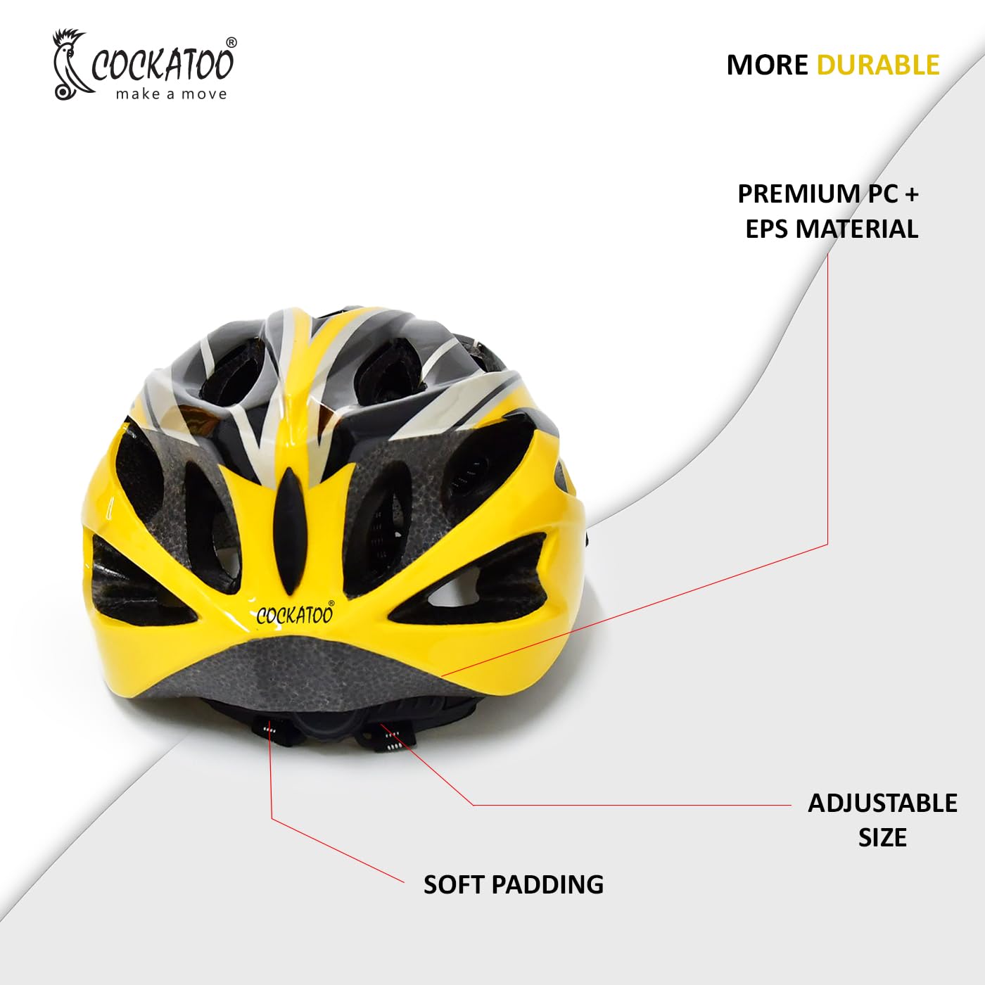 Cockatoo CCH-01 Series Cycling Helmet for Men & Women, Adjustable Cycling Helmet with Visor, Light Weight Cycling Helmet for Ultimate Protection 3